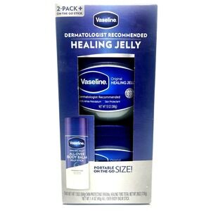 Vaseline Original Healing Jelly 2 Pack 26oz + Balm Stick 1.4oz Skin Care Set‎